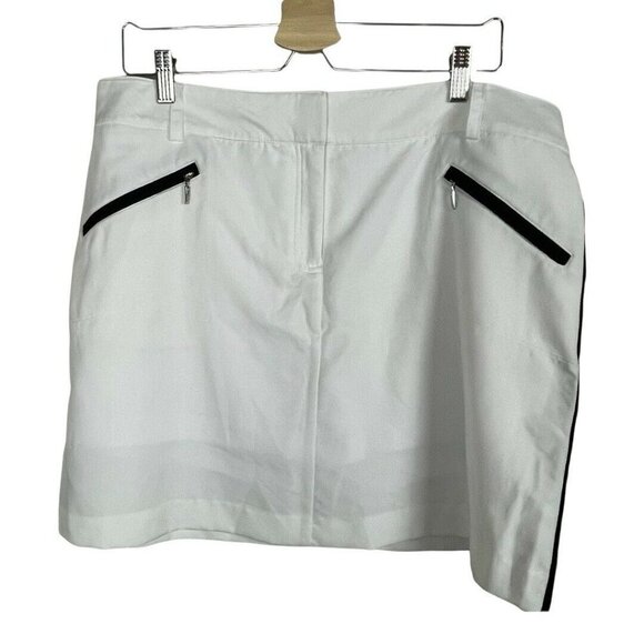 Izod Performx Stretch White Black Trim Skort Skirt Size 14 - Picture 1 of 11
